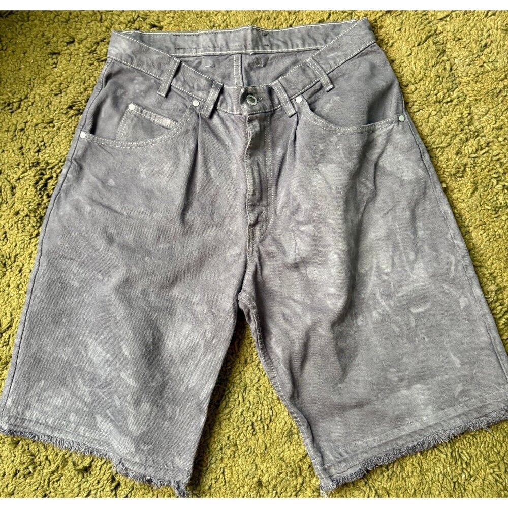Vtg Levis Silvertab Mens Jean Shorts 32 x 12 Gray Denim Cut Off Raw Hem Loose